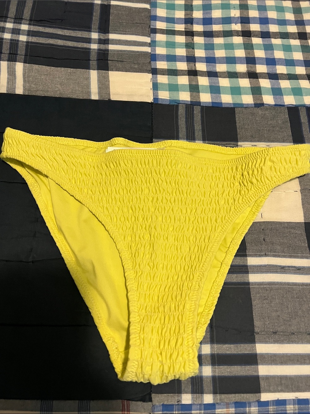 H&M Yellow Textured Bikini Bottom